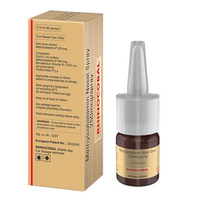 RHINOCOBAL 250mcg Nasal Spray 2.3ml - Supplements-Vbc