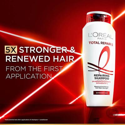 Loreal Paris Total Repair 5 Repairing Shampoo 4 Percent Repair Concentrate with keratin 1000ml - Shampoos
