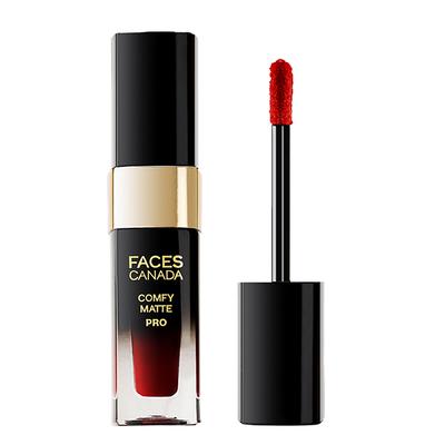 Faces Canada Comfy Matte Pro Liquid Lipstick- Rubescent Red 04, 5.5 ml 08HR Stay No Dryness - Liquid Lipsticks