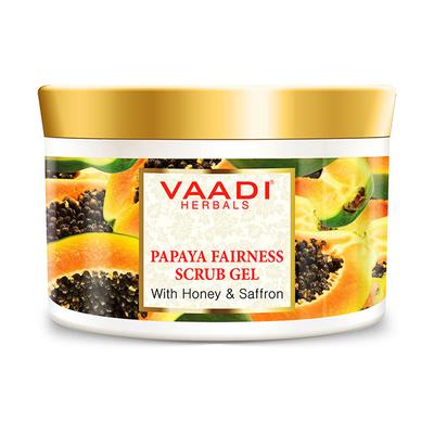 Vaadi Herbals Papaya Fairness Scrub Gel with Honey & Saffron 500 gm - Face Scrubs