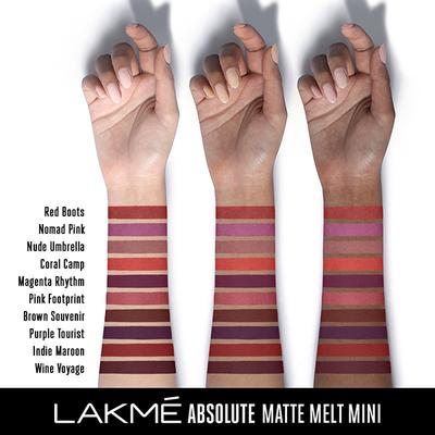 Lakme Absolute Matte Melt Mini Liquid Lip Colour Coral Camp 2.4 Ml - Liquid Lipsticks