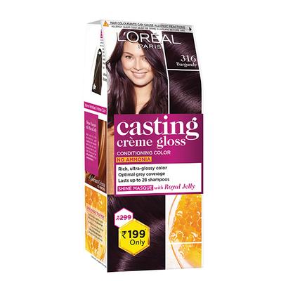 L'Oreal Paris Casting Creme Gloss Small Pack, 316 Burgundy 45 Gm - Crème