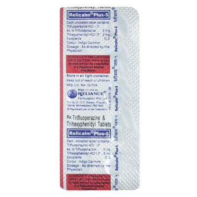 Relicalm Plus 5mg Tablet 10'S - Psychosis-Ans