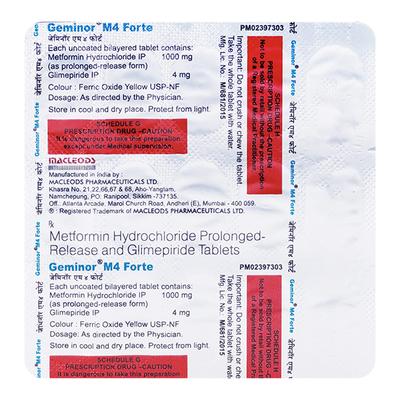 Geminor M4 Forte Tablet 15'S - Diabetes-Ant