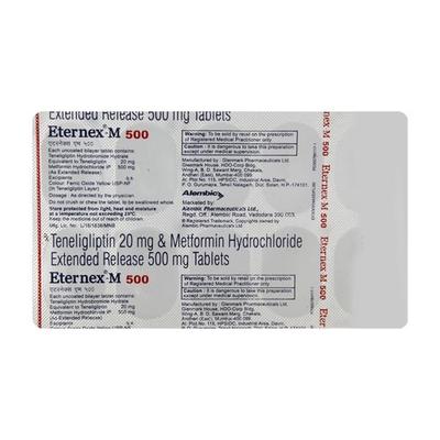 Eternex M 500mg Tablet 10'S - Diabetes-Ant