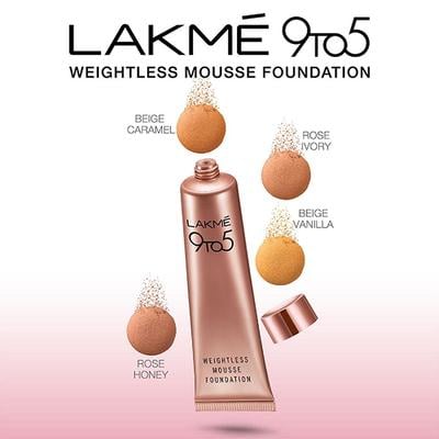 Lakme 9to5 Powerplay Mousse Foundation Mini, Rose Ivory, 9 gm - Foundation