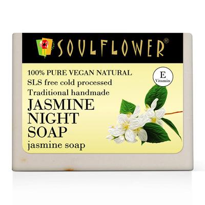 Soulflower Jasmine Night Soap 150 gm - Shower Gels & Body Wash