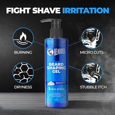 Beardo Beard Shaping Gel for Men Anti-Redness Sensitive Skin Calming Intense Cooling 110 ml - Multi-Stylers