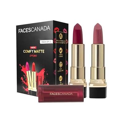 Faces Canada Festive Hues - Comfy Matte Creme Lipstick Told You So & To The Point (4.2Gx2) 2's - Lipsticks