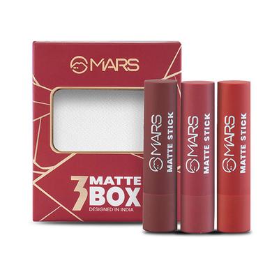 MARS Matte Lipsticks Box (3.2 X 3g) - 01 Reds and Maroons 1's - Lipsticks
