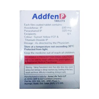 ADDFEN P Tablet 10's - Pain relief-Ano