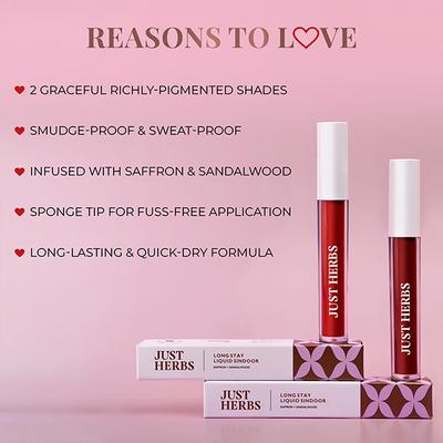 Just Herbs Liquid Sindoor Long Lasting Quick Dry - Ruby Red 5 ml - Sindoor