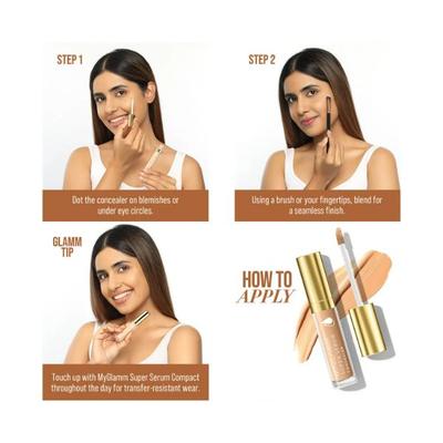 Myglamm Super Serum Concealer with Hyaluronic Acid -101C Ivory 6ml - Concealer