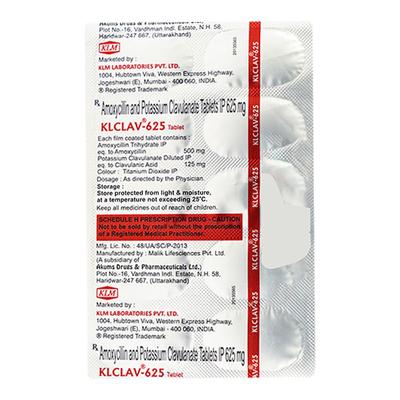 KLCLAV 625 Tablet 10's - Bacterial Infections-Pen
