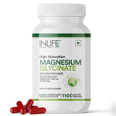 Inlife Magnesium Glycinate 1100 mg Veg Capsule 120's - Calcium And Minerals