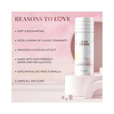 Just Herbs Long Lasting & Refreshing Deodrant for Women, Floral Fiesta 150 ml - Women Deodorants/Roll-Ons
