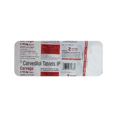 CARVEGO 3.125mg Tablet 10's - Hypertension-Bet