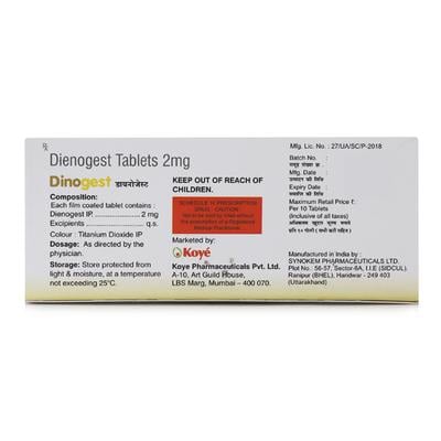 Dinogest 2mg Tablet 10'S - Contraception-Ora