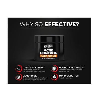 Beardo Acne Control Face Scrub - Turmeric Extract 100 gm - Face Scrubs