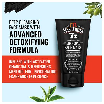 Man Arden 7X Activated Charcoal Face Mask 100 ml - Masks & Peels