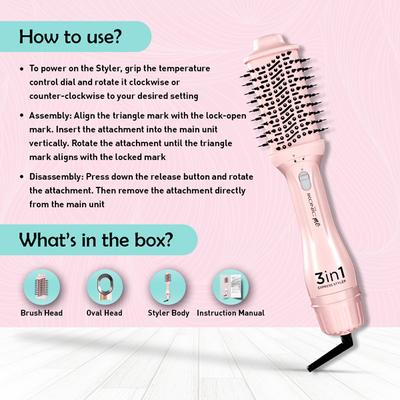Ikonic Me 3 In 1 Express Styler - Pink 1's - Multi-Stylers