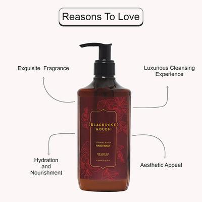 The Love Co. Luxury Black Rose & Oud Hand Wash For Moisturized Skin - Gentle Cleanser for Soft Hands - Liquid Hand Soap 250 ml - Hand Wash & Soaps