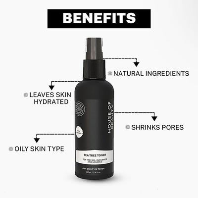 House of Beauty Tea Tree+Avocado Toner-Oily, Combination & Sensitive & Acne Prone Skin 100ml - Toners