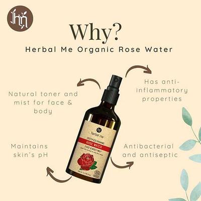 HM Herbal Me Certified Organic Rose Water 100ml - Masks & Peels
