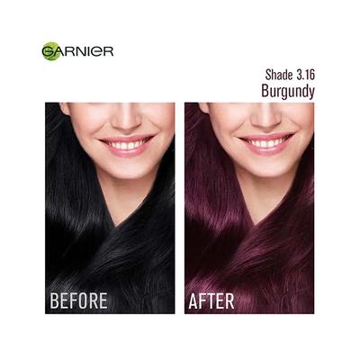 Garnier Color Naturals Creme Riche Sachet, Shade 3.16, Burgundy 60 gm - Crème