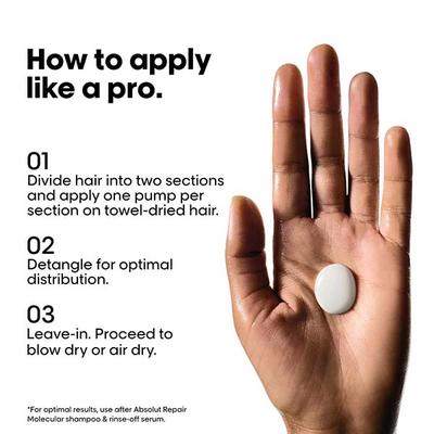 L'Oreal Professionnel Absolut Repair Molecular Deep Repairing Leave-In Cream for Damaged Hair 100 ml - Hair Creams