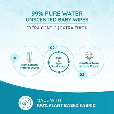 Mother Sparsh 99% Water Based Wipes 72's - Diapers & Wipes