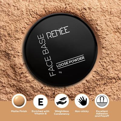 RENEE Face Base Loose Powder - Mellow Beige 7 gm - Loose Powder