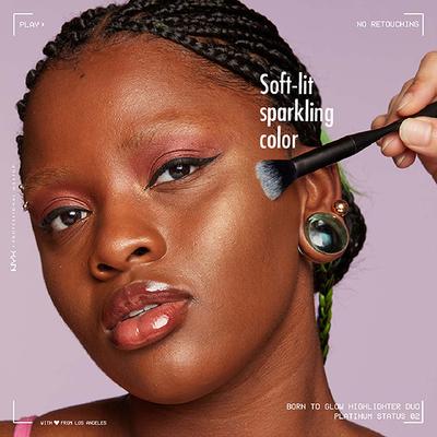 Nyx Professional Makeup Born To Glow Icy Highlighter Duo - Platinum Status 5.7 gm - Highlighters & Illuminators