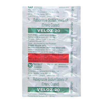Veloz 20mg Tablet 15'S - Ulcer/Reflux/Flatulence-Aaa