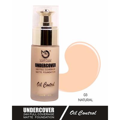 Matt Look Undercover 24H Full Coverage Matte Foundation, Oil Control Natural 30ml - Foundation