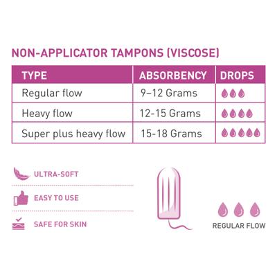Sirona Now Periods Made Easy Non-Applicator Tampons - Regular Flow 1's - Tampons