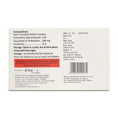 Terbinext 500mg Tablet 7'S - Fungal Infections-Anf