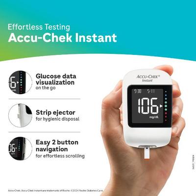 Accu-Chek Instant Glucometer with Free 10 Test Strips - Blood Glucose Monitors/Strips