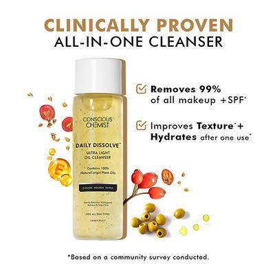 Conscious Chemist Ultra Light Oil To Foam Face Cleanser, Gently Removes Waterproof Makeup & Impurities 100ml - Face Wash & Cleansers