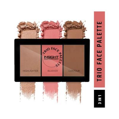 INSIGHT PROFESSIONAL TRIO FACE PALETTE (HIGHLIGHTER-BLUSHER-CONTOUR) 15 gm - Highlighters & Illuminators