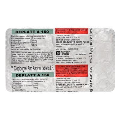 Deplatt A 150mg Tablet 15'S - Blood Clot-Ant