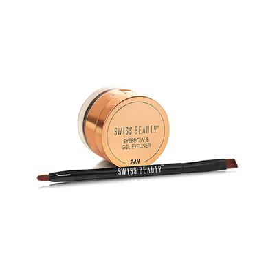 Swiss Beauty 2-In-1 Eyebrow & Gel Eyeliner - Brown 7 gm - Eyeliners