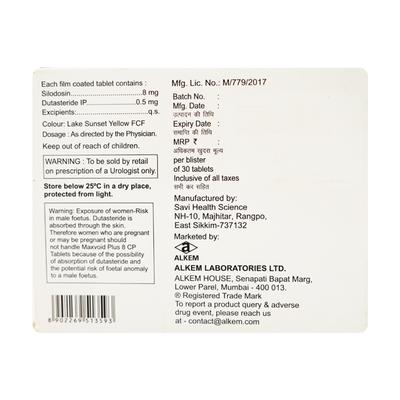 MAXVOID PLUS 8 CP Tablet 30's - Bladder And Prostate Disorders-Dru