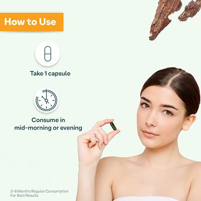 OZiva Plant Based DHT Blocker With Pine Bark for Hairfall Control & Follicle Stimulation (60 Capsules) 1's - Multi-Vitamins