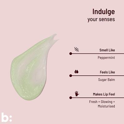 Biocule Glow Lip Scrub Balm For Bright, Spotless Lips, Peppermint Flavour, 100% Natural 12 gm - Lip Scrubs
