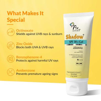 Fixderma Shadow SPF 30+ Gel 75 gm - Face Gels