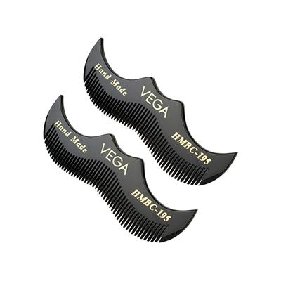 Vega Moustache Comb for Men, Pocket-Size Comb for Hair (VC2HMBC-195) 2's - Hair Combs