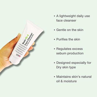 Cos-IQ FC 2 Face Cleanser for Dry Skin Hydrating Face Wash with Salicylic Acid 2 percent ww Non Comedogenic Non Irritating Formula for unisex 100 ml - Face Wash & Cleansers