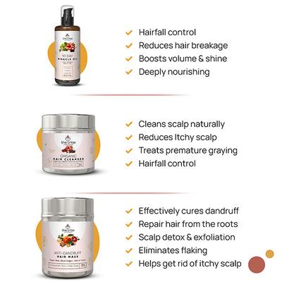 The Tribe Concepts Anti - Dandruff Treatment Kit With Steel Tin 520 gm - Dry Shampoos & Conditioners