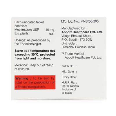 METHIMERCAZOLE 10mg Tablet 30's - Hyperthyroidism-Ant